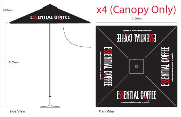 Essential Coffee - Cafe Umbrella + Base